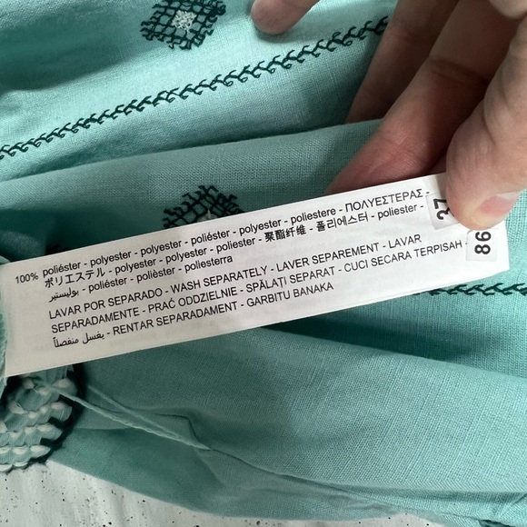 ZARA Green Embroidered Maxi Dress Short Sleeves Size Small - Picture 7 of 12